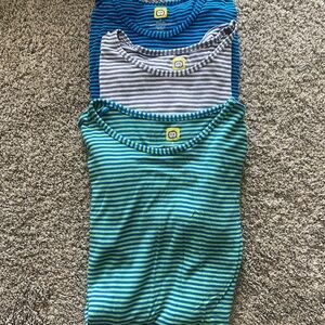 WonderWink Striped Long Sleeve Tops - Blue, Green, Black, White